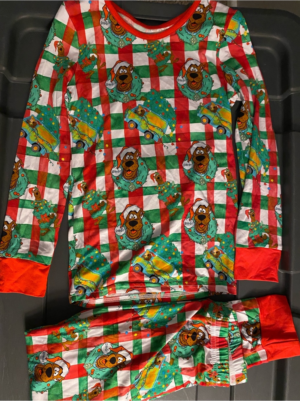 Scooby-Doo Xmas bamboo pj set NWOT 7/8